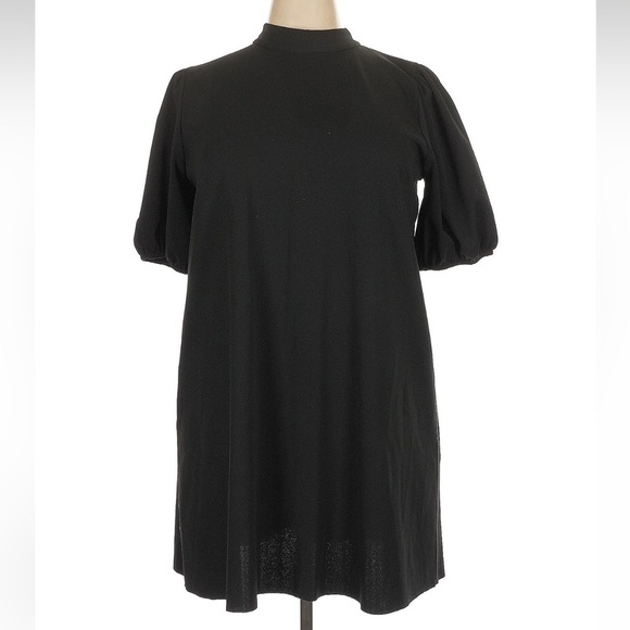 Zara Bloggers Favorite Black Puff Sleeve Tie Neck Dress Night Out Plus Size XXL - Picture 2 of 7